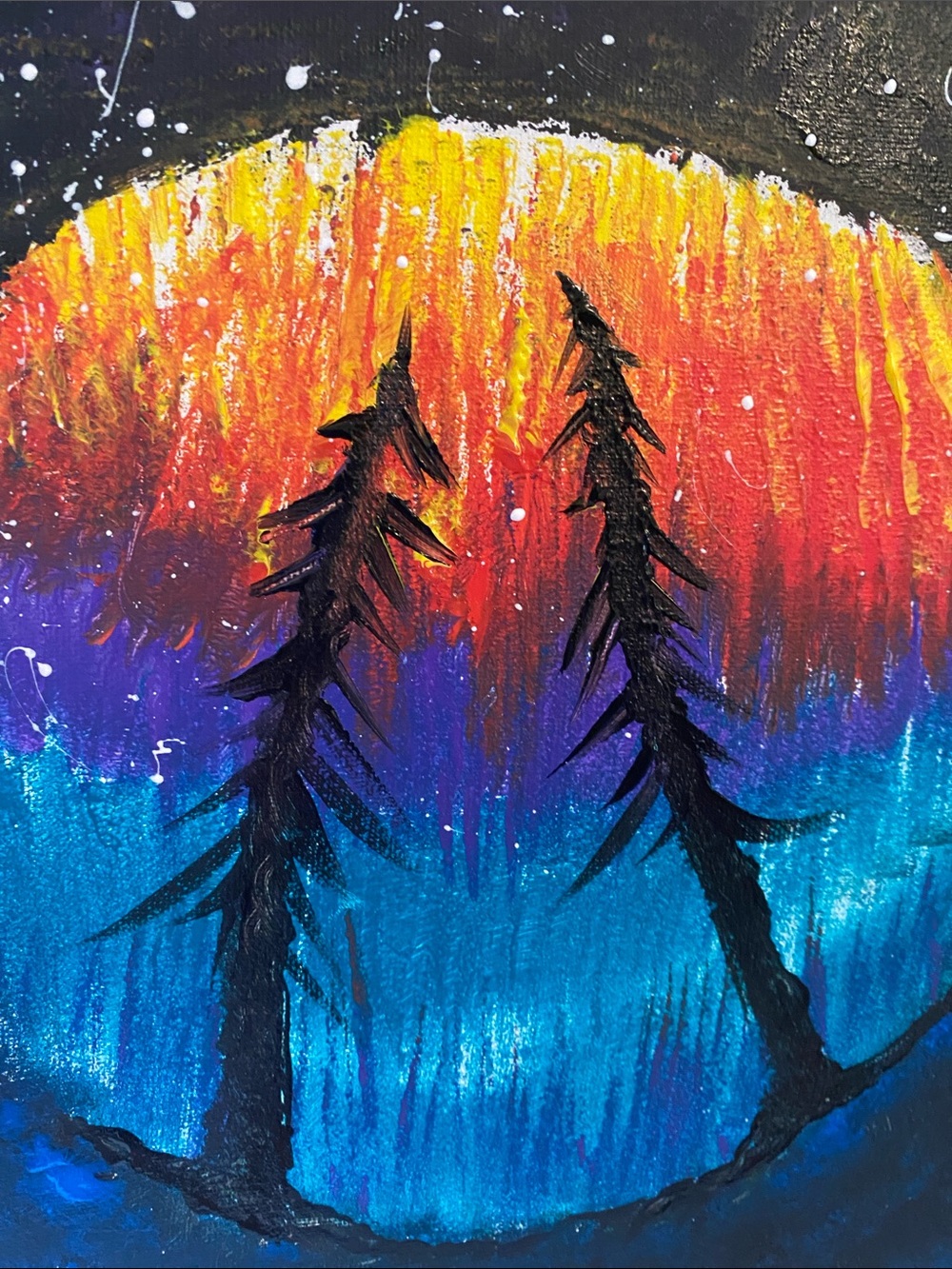 💫 Night Sky 🌌 northern lights 💫 painting by @heatherellio825